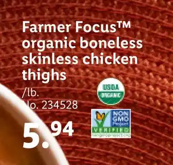 Lidl Farmer focus organic boneless skinless chicken thighs offer