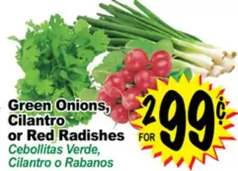 Superior Grocers Green onions, cilantro or red radishes offer