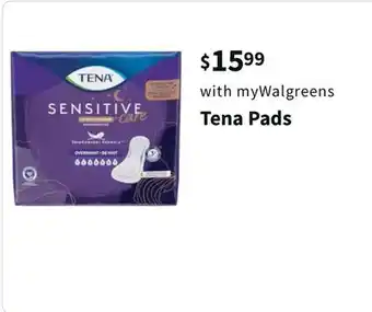 Walgreens Tena pads offer