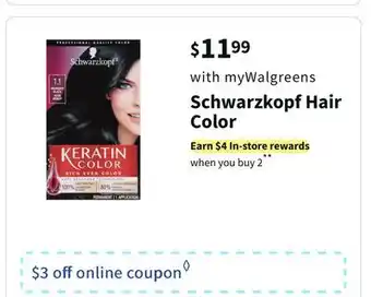 Walgreens Schwarzkopf hair color offer