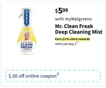 Walgreens Mr. clean freak deep cleaning mist offer