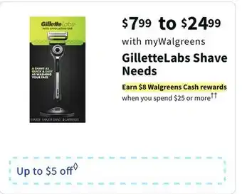 Walgreens Gillettelabs shave needs offer