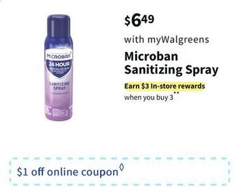 Walgreens Microban sanitizing spray offer
