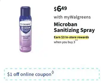 Walgreens Microban sanitizing spray offer