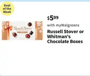 Walgreens Russell stover or whitman's chocolate boxes offer