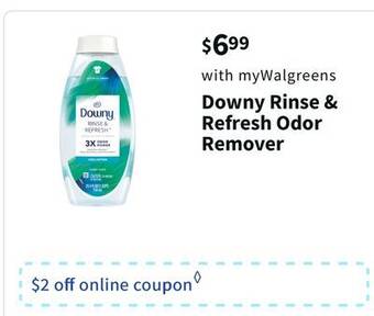 Walgreens Downy rinse & refresh odor remover offer
