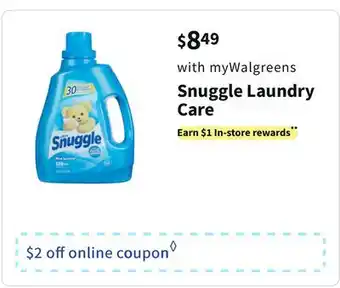 Walgreens Snuggle laundry care offer