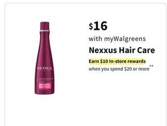 Walgreens Nexxus hair care offer