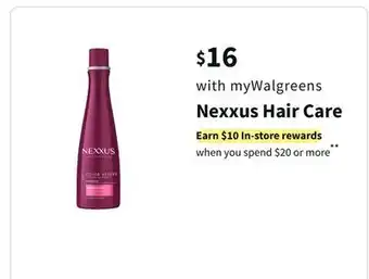 Walgreens Nexxus hair care offer