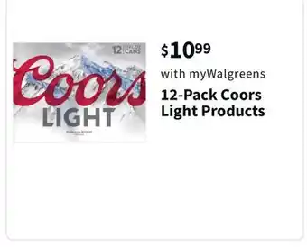 Walgreens 12-pack coors light products offer