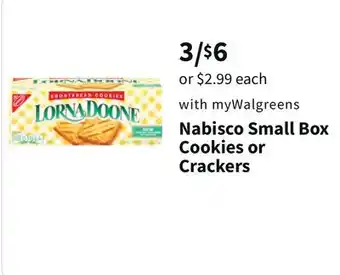 Walgreens Nabisco small box cookies or crackers offer