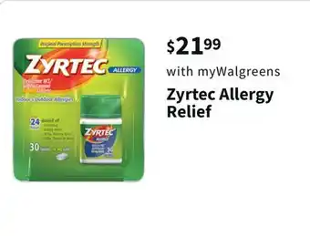 Walgreens Zyrtec allergy relief offer