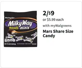Walgreens Mars share size candy offer
