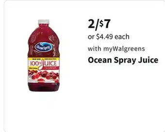 Walgreens Ocean spray juice offer