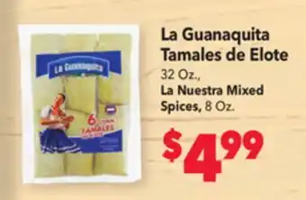 Vallarta Supermarkets La guanaquita tamales de elote offer
