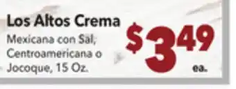 Vallarta Supermarkets Los altos crema offer