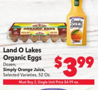 Vallarta Supermarkets Land o lakes organic eggs offer
