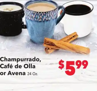 Vallarta Supermarkets Champurrado, café de olla or avena offer