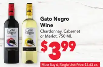 Vallarta Supermarkets Gato negro wine offer