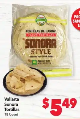 Vallarta Supermarkets Vallarta sonora tortillas offer