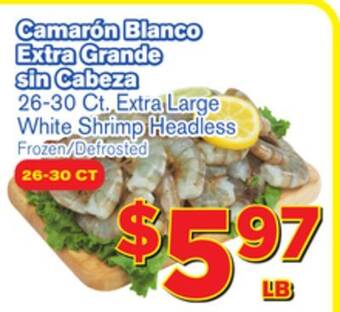El Super Fresh Extra large white shrimp offer