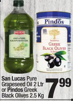 Super King Markets San lucas pure grapeseed oil 2 ltr or pindos greek black olives 2.5 kg offer