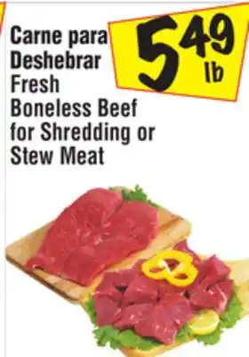 El Super Fresh boneless beef for shredding or stew meat offer