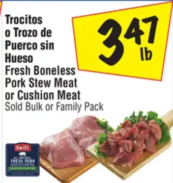 El Super Fresh boneless pork stew meat or cushion meat offer
