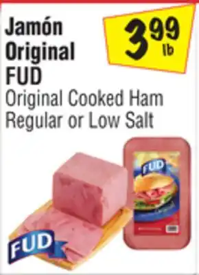 El Super Original cooked ham regular or low salt offer