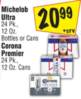 El Super Michelob ultra 24 pk., 12 oz. bottles or cans corona premier 24 pk., 12 oz. cans offer
