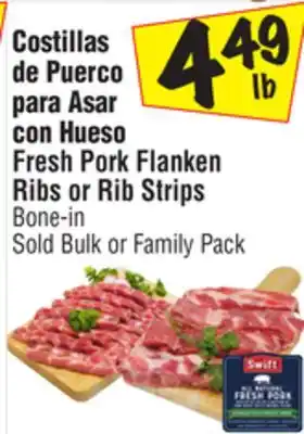 El Super Fresh pork flanken ribs or rib strips offer