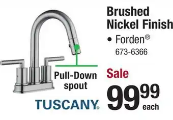 Menards Tuscany forden two-handle 4 centerset pull-down brushed nickel bathroom faucet offer