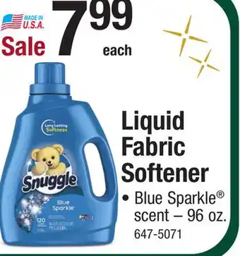Menards Snuggle blue sparkle liquid fabric softener - 96 oz offer
