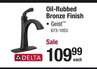 Menards Delta geist one handle 4 oil-rubbed bronze bathroom faucet offer