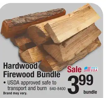 Menards Usda certified kiln dried firewood bundle .75 cubic feet offer