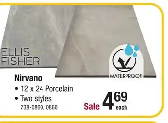 Menards Ellis + fisher nirvano frost 12 x 24 porcelain floor and wall tile offer