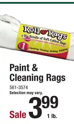 Menards Painter's choice roll o' rags cotton paint & cleaning rags - 1 lb offer