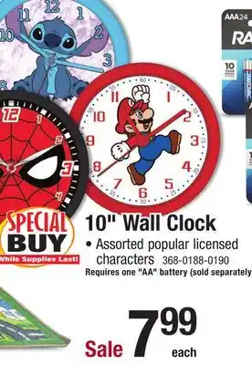 Menards Super mario 10 wall clock offer