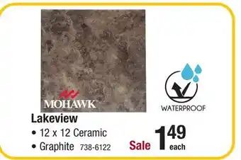 Menards Mohawk lakeview graphite 12 x 12 ceramic floor and wall tile offer