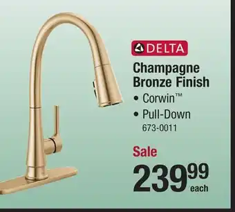 Menards Delta corwin one-handle pull-down champagne bronze kitchen faucet offer