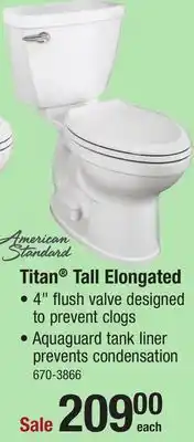 Menards American standard titan 2-piece white tall elongated toilet offer