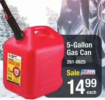 Menards Midwest can 5-gallon gas can offer