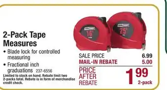 Menards Tool shop 25' & 16' tape measure set - 2 pack offer
