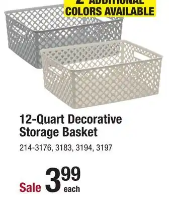 Menards Starplast 12 quart aquifer green decorative storage basket offer