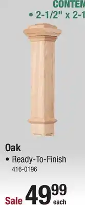 Menards Mastercraft contemporary unfinished oak 2-1/2 x 2-1/2 x 44-5/16 full newel offer