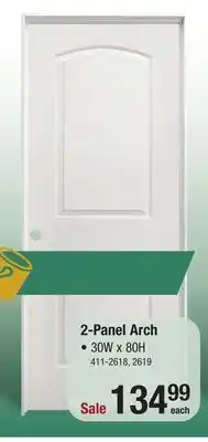 Menards Mastercraft 30w x 80h primed smooth 2-panel arch raised interior door system - right inswing offer