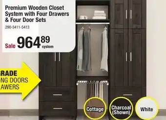 Menards Dakota closets 75w x 86-1/2h x 14-5/8d charcoal wooden closet system offer