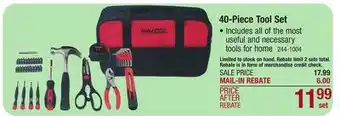 Menards Tool shop combination tool set - 40 piece offer