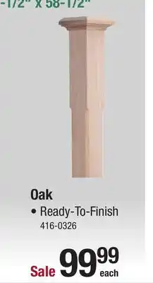 Menards Mastercraft contemporary unfinished oak 3-1/2 x 3-1/2 x 58-1/2 beveled stair full newel offer