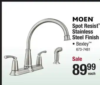 Menards Moen bexley two-handle spot resist stainless kitchen faucet offer